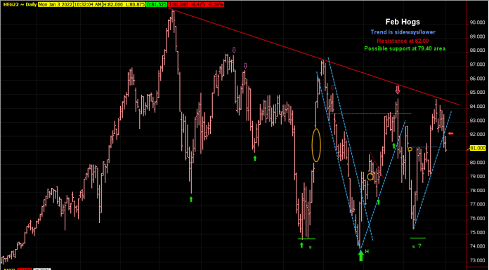 Hog trend choppy but lower