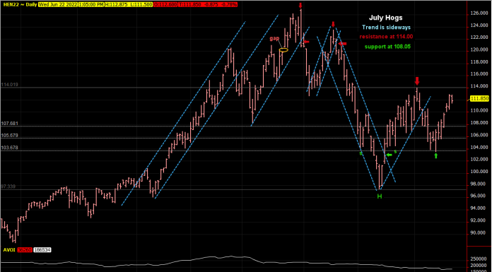 Hog trend sideways to higher