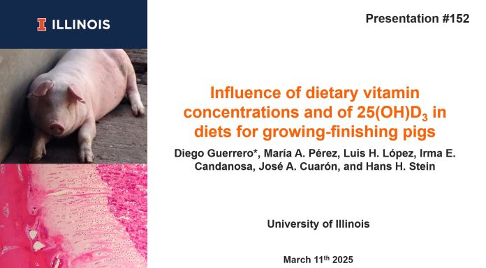 Influence of dietary vitamin concentrations and of 25(OH)D3 in diets for growing-finishing pigs